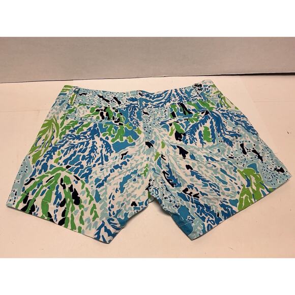 Lilly Pulitzer Lets Cha‎ Cha Blue Callahan Shorts Size 0 Preppy Chino Casual - Picture 2 of 7